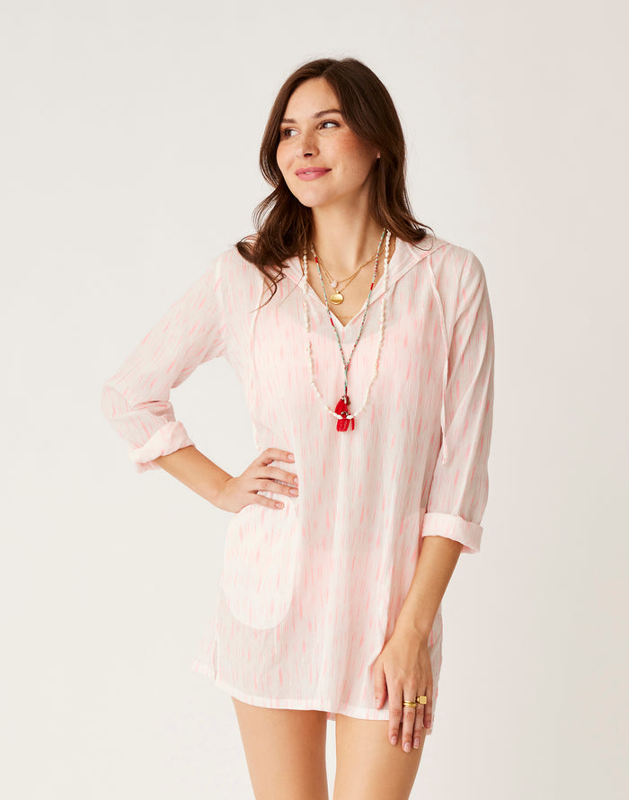 Gia Coverup: Electric Coral Ikat - FINAL SALE
