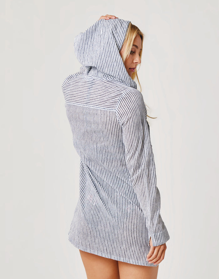 Gia Coverup: Navy Milos Stripe