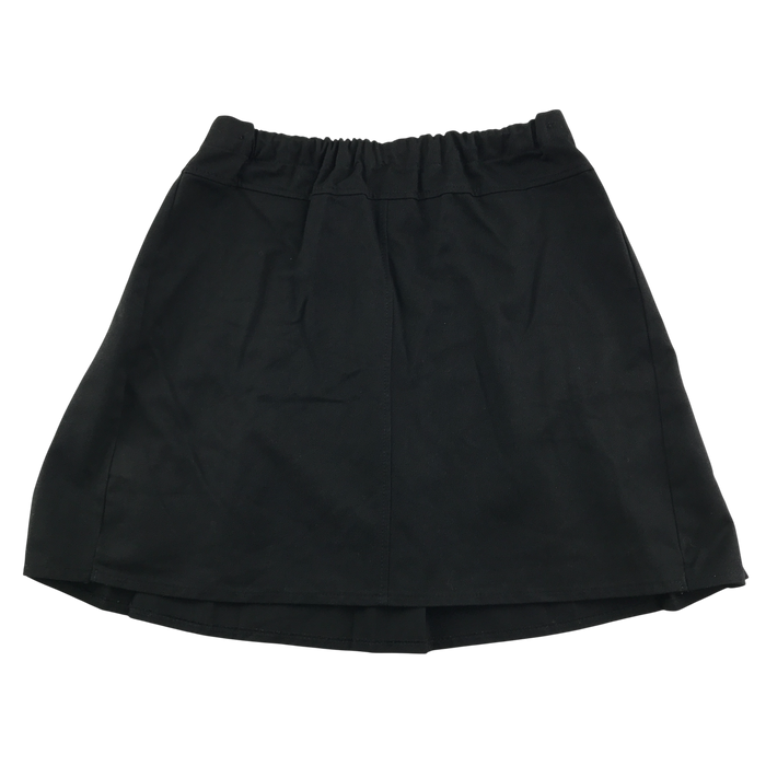 Girls black buckle detail pleated adjustable waist school skirt