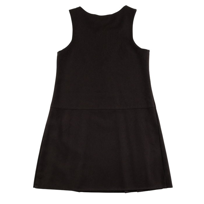 Girls brown A-line with zipper school pinafore