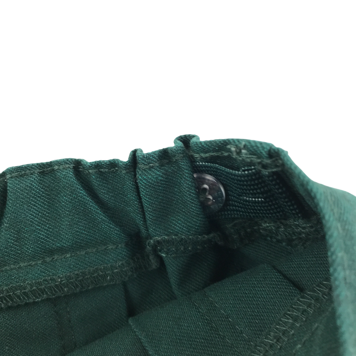 Girls green thin adjustable waistband pleated school skirt