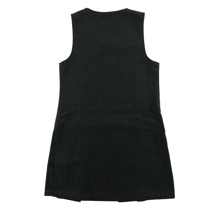 Girls grey A-line with zipper school pinafore