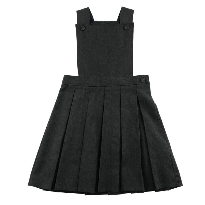 Girls grey bib style school pinafore