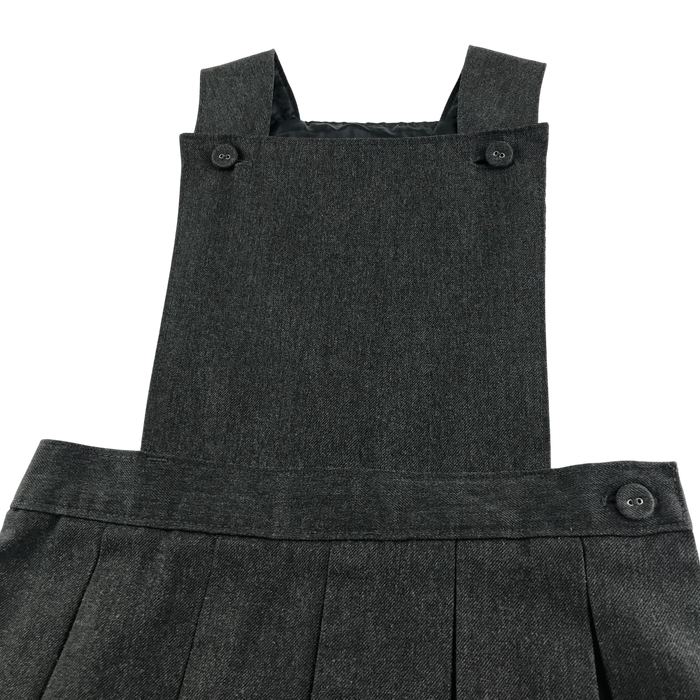 Girls grey bib style school pinafore