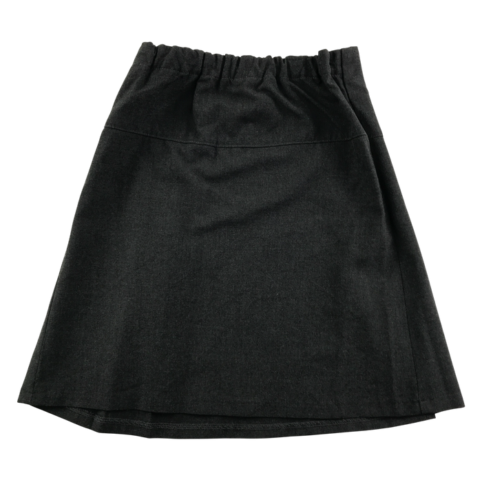 Girls grey pleated adjustable waist school skirt