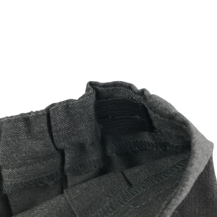 Girls grey thin adjustable waistband pleated school skirt
