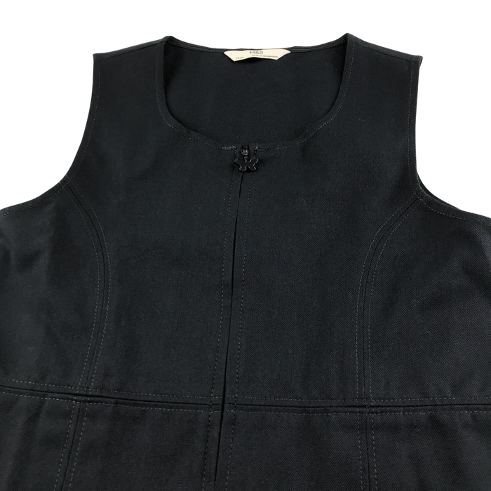 Girls navy A-line with zipper school pinafore