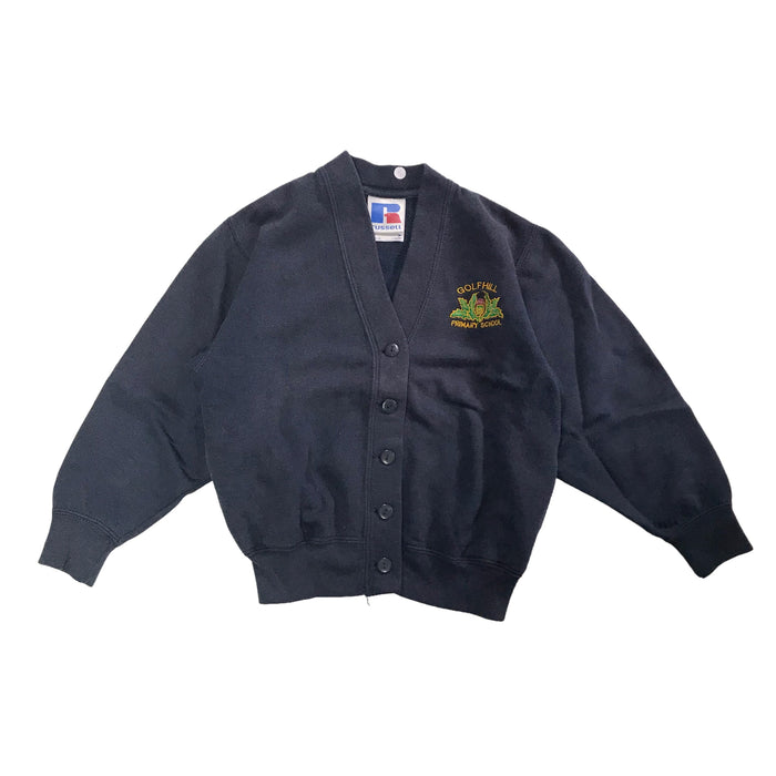 Golfhill Primary navy jersey cardigan