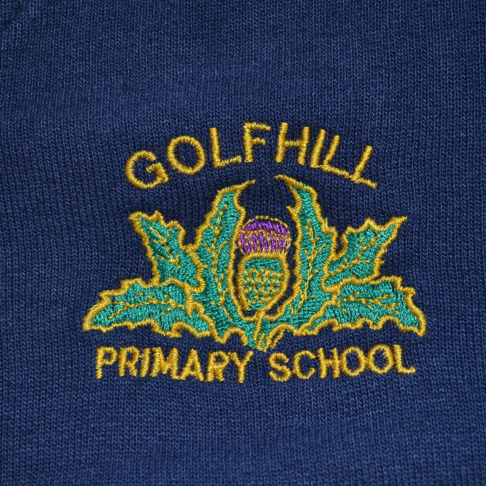 Golfhill Primary navy jersey cardigan