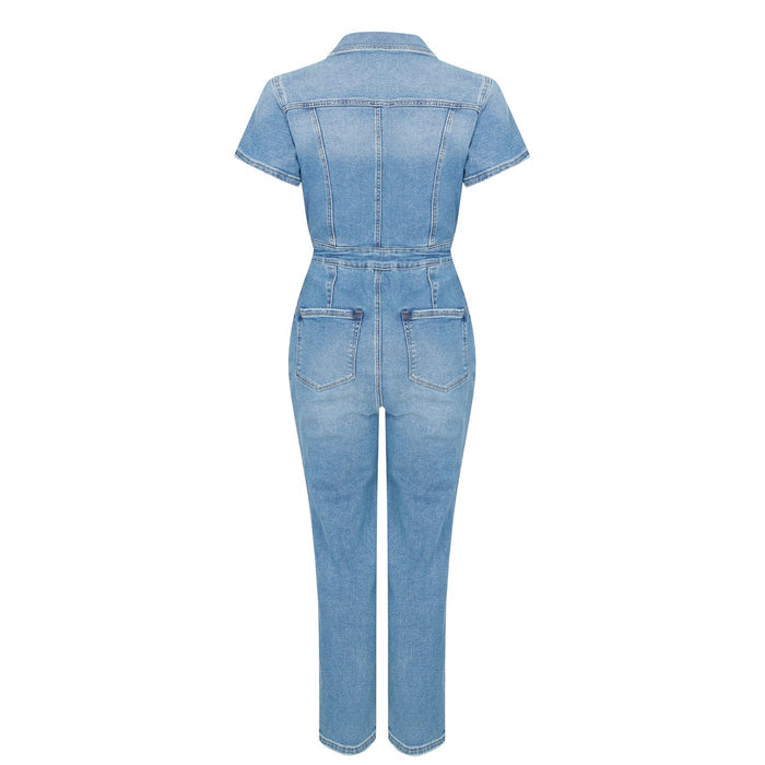 Good American Denim Blue Fit For Success Jumpsuit