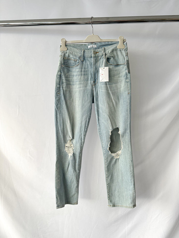Good American Good Cuts Light Blue Distressed Jeans