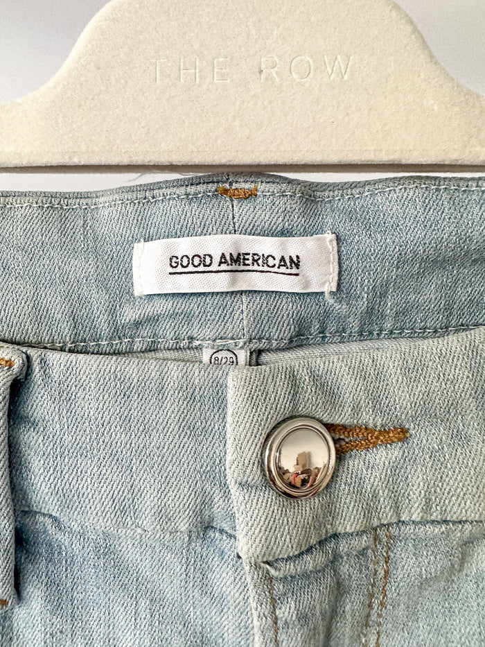 Good American Good Cuts Light Blue Distressed Jeans