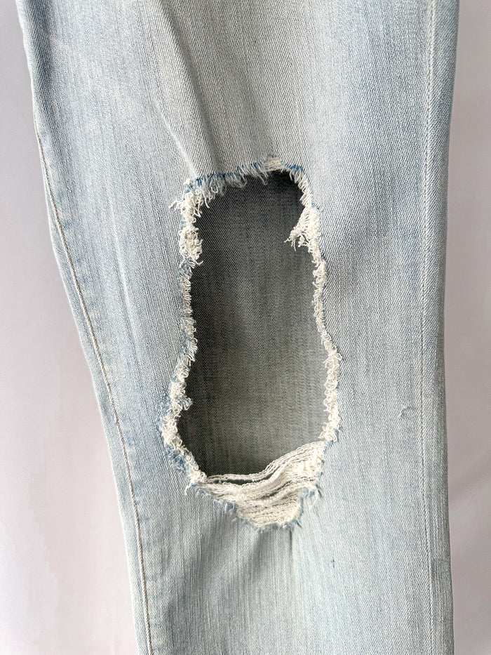 Good American Good Cuts Light Blue Distressed Jeans