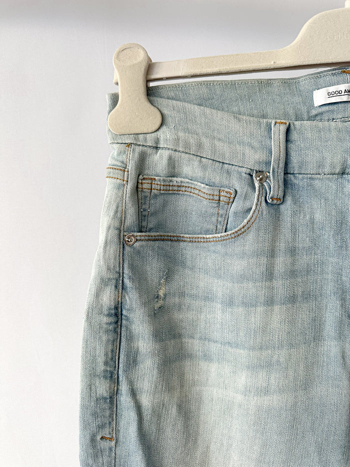 Good American Good Cuts Light Blue Distressed Jeans