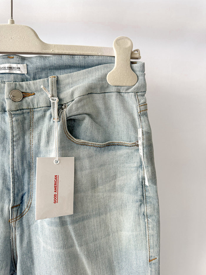 Good American Good Cuts Light Blue Distressed Jeans
