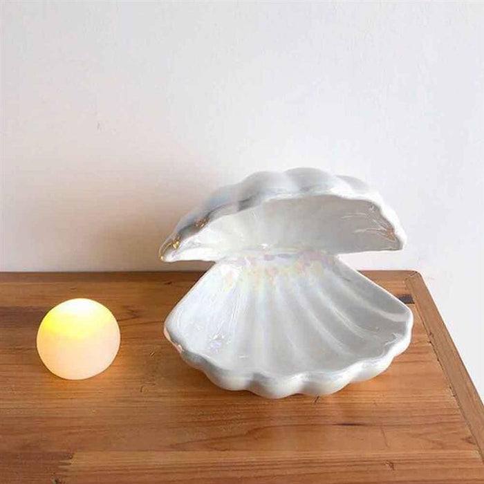 Gorgeous Ceramic Clam Shell Storage/Night Light