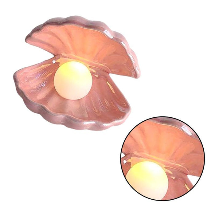 Gorgeous Ceramic Clam Shell Storage/Night Light