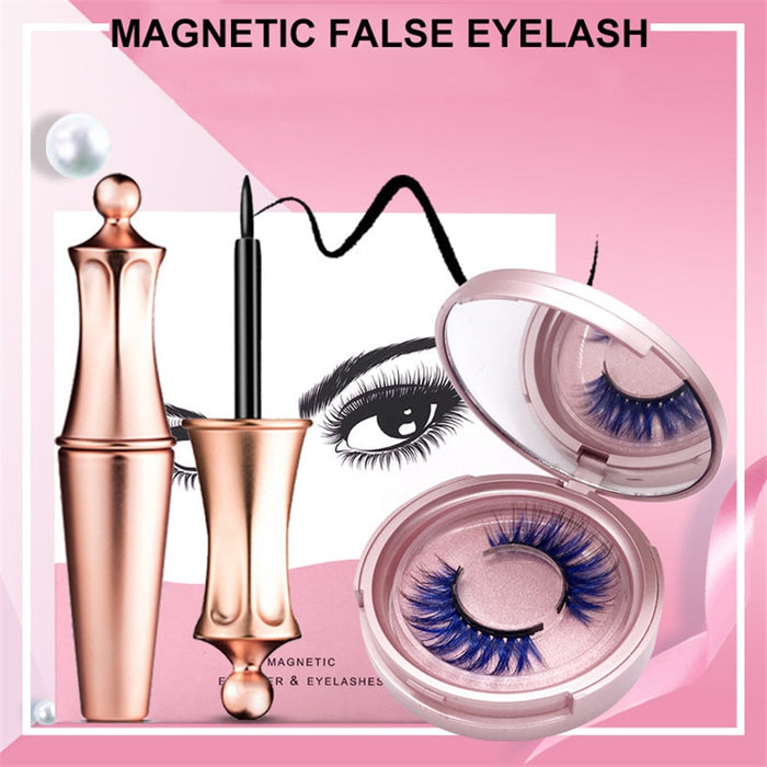 Gorgeous Coloured Magnetic 3D False Eyelashes -  Waterproof With Eyeliner/Tweezers