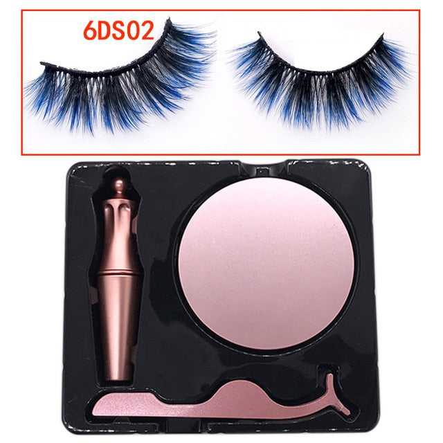 Gorgeous Coloured Magnetic 3D False Eyelashes -  Waterproof With Eyeliner/Tweezers