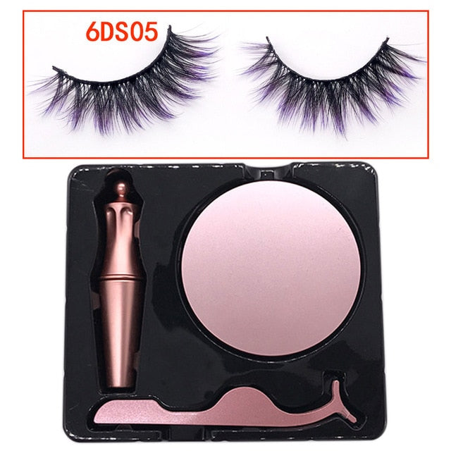 Gorgeous Coloured Magnetic 3D False Eyelashes -  Waterproof With Eyeliner/Tweezers