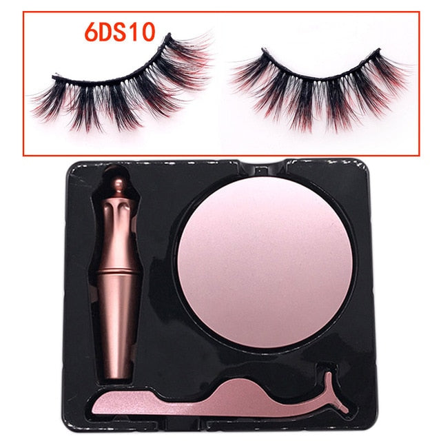 Gorgeous Coloured Magnetic 3D False Eyelashes -  Waterproof With Eyeliner/Tweezers