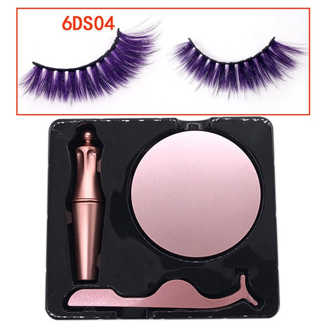 Gorgeous Coloured Magnetic 3D False Eyelashes -  Waterproof With Eyeliner/Tweezers