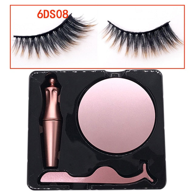 Gorgeous Coloured Magnetic 3D False Eyelashes -  Waterproof With Eyeliner/Tweezers