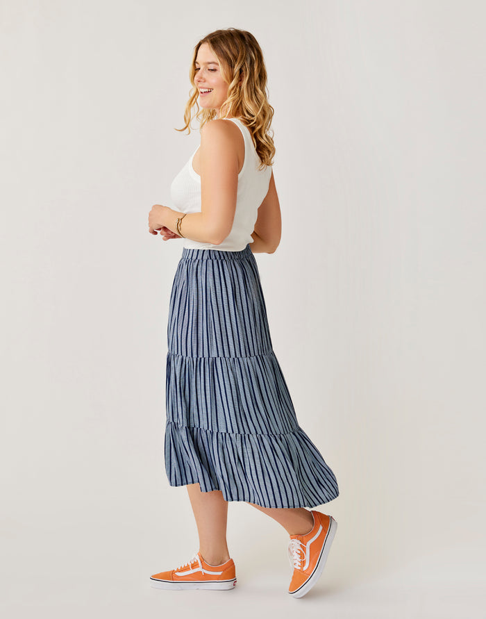 Grace Skirt: Navy Stripe