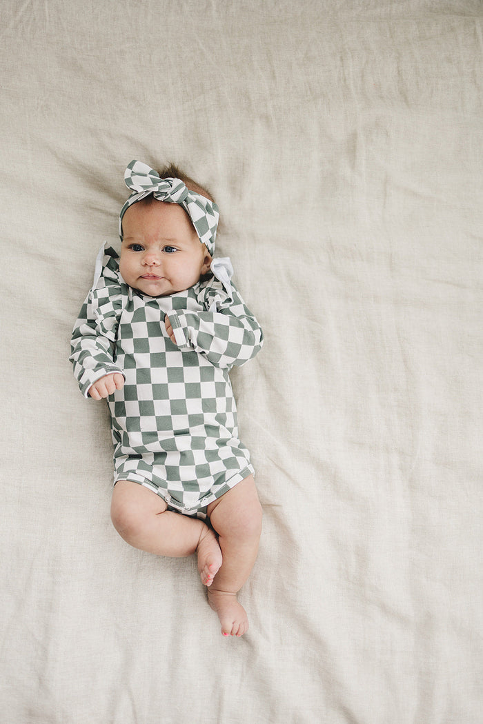 Green Checkered Head Wrap