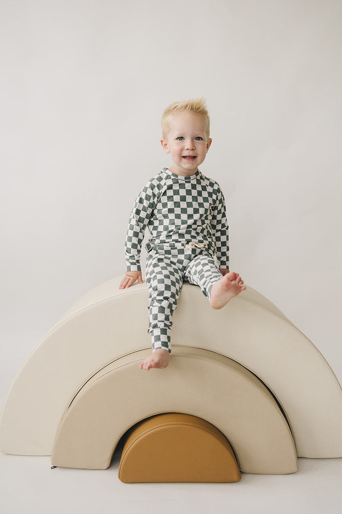 Green Checkered Two-piece Pocket Set