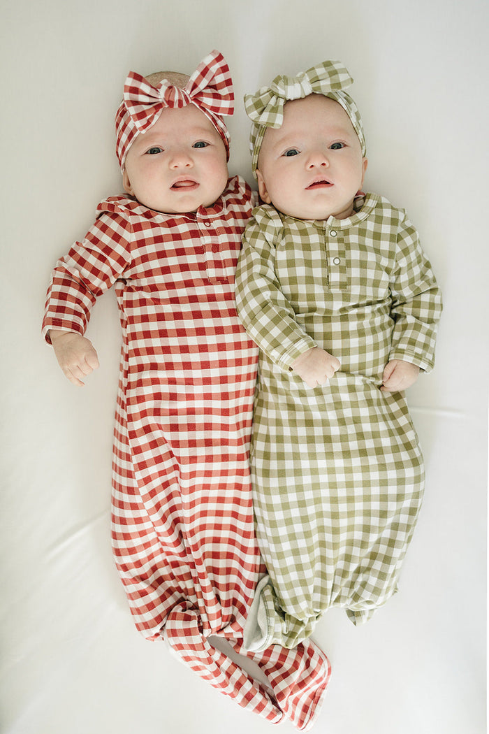 Green Gingham Knot Gown