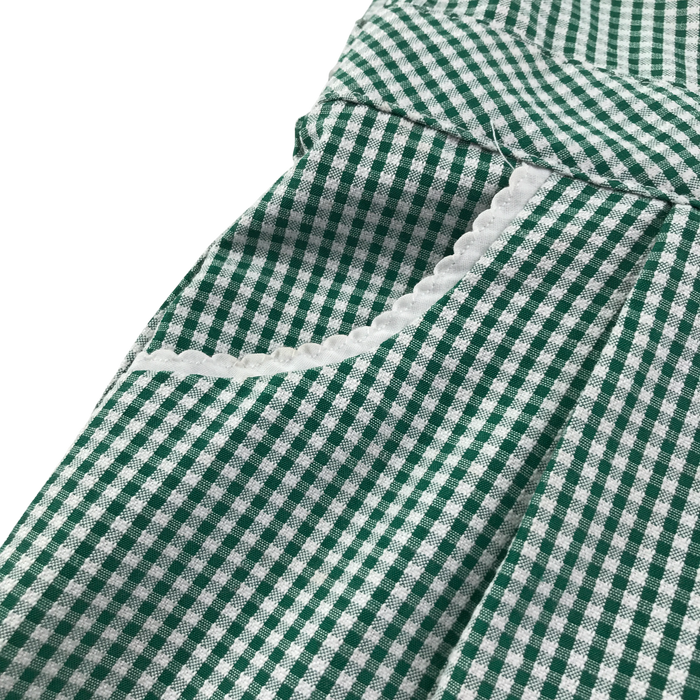 Green gingham with zipper school playsuit