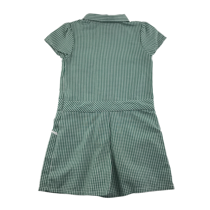Green gingham with zipper school playsuit