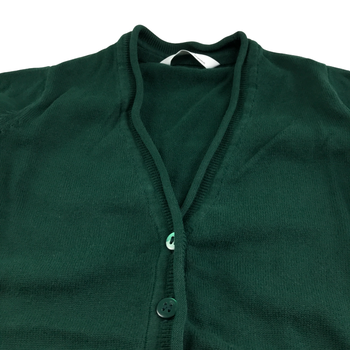 Green girls plain school cardigan