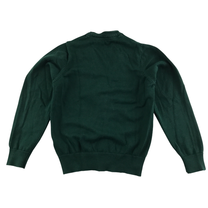 Green girls plain school cardigan