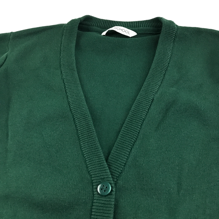Green girls with pockets school cardigan
