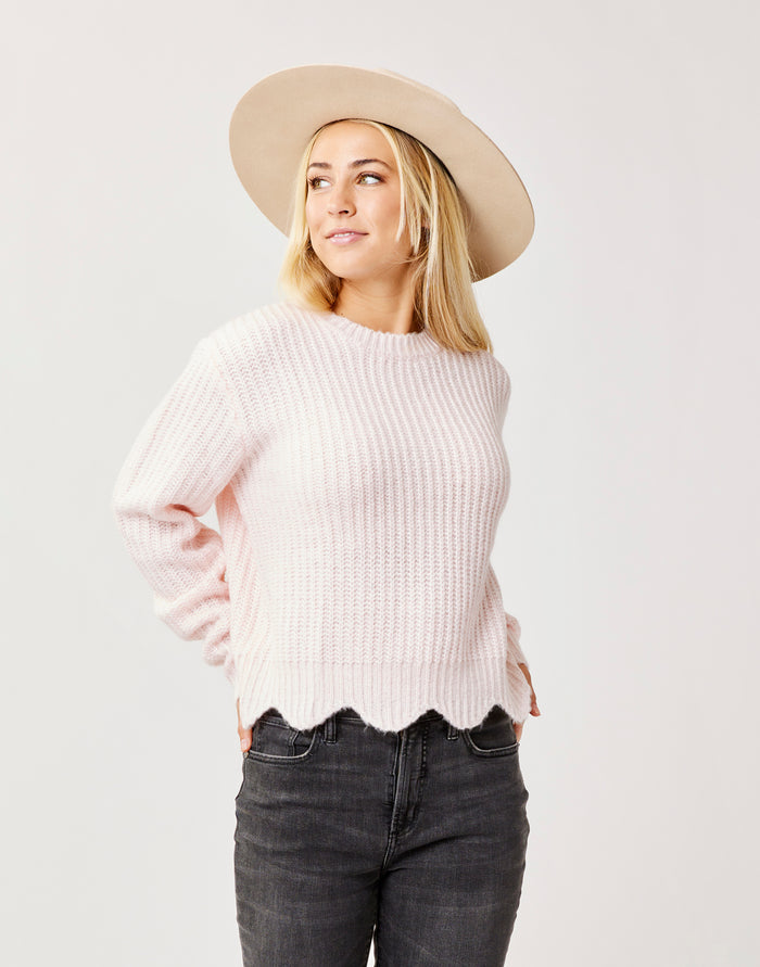 Groton Sweater: Lt. Pink Marl