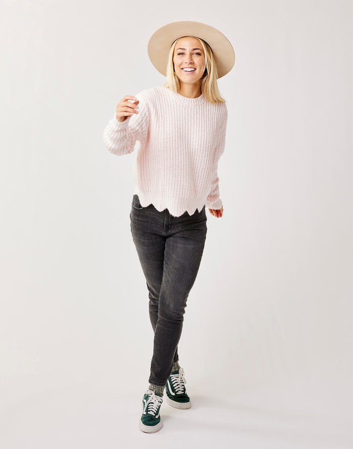 Groton Sweater: Lt. Pink Marl