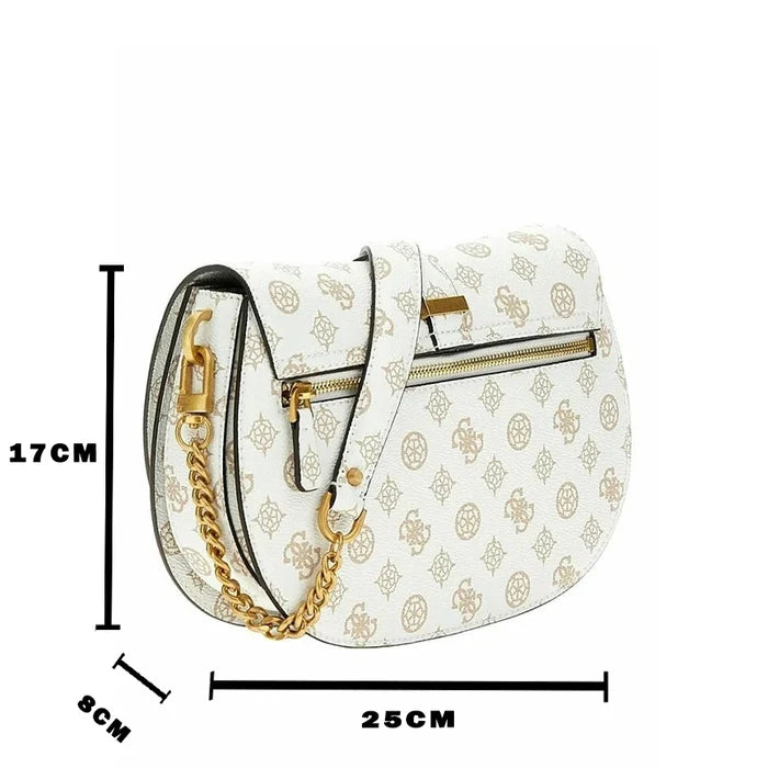Guess Kuba Tri Compartment Flap  bag-WHITE-