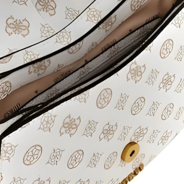 Guess Kuba Tri Compartment Flap  bag-WHITE-