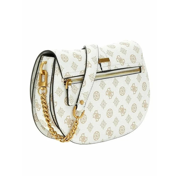 Guess Kuba Tri Compartment Flap  bag-WHITE-