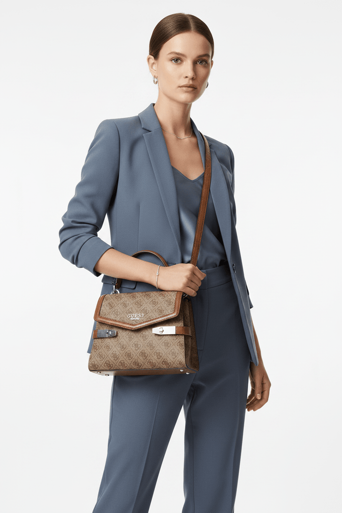 GUESS Zadie Logo Top Handle Flap Bag - Runner