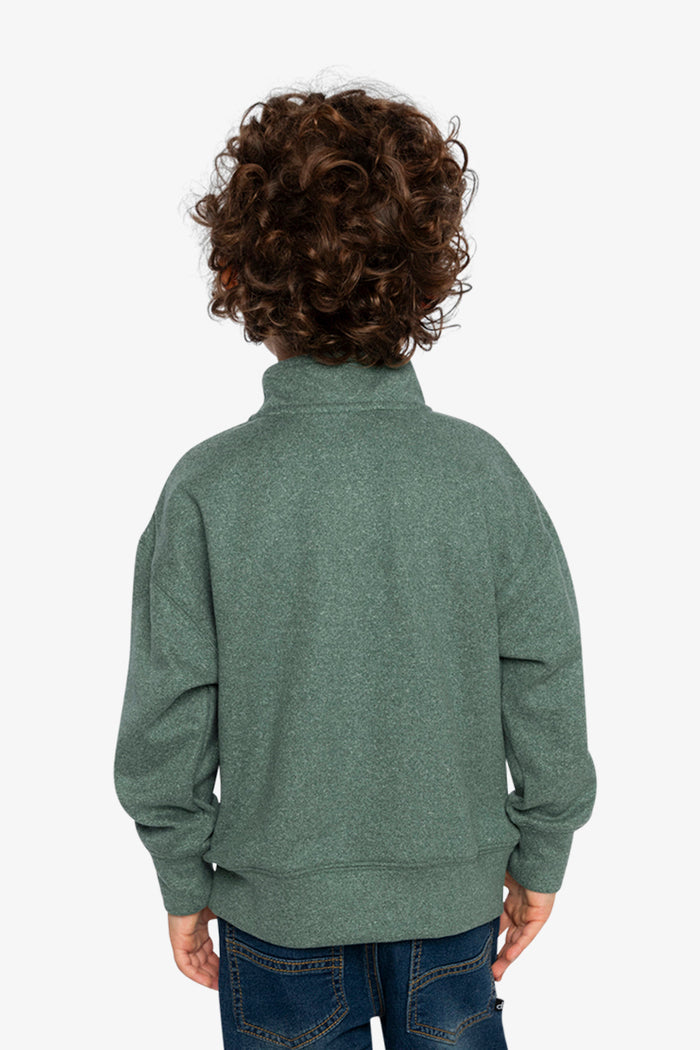 Deux par Deux dark green half-zip sweater, third lookbook view