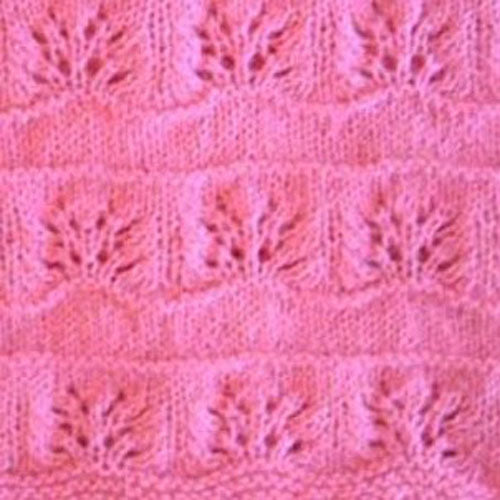 Hand Knitted Baby Blanket - Fuchsia Hot Pink Floral Pattern