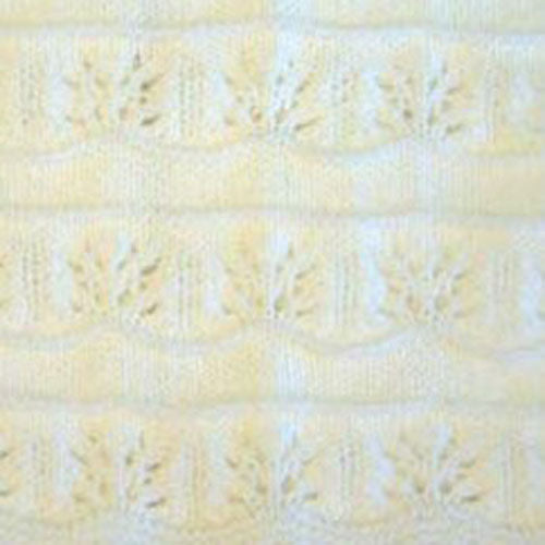 Hand Knitted Baby Blanket - White Floral Pattern