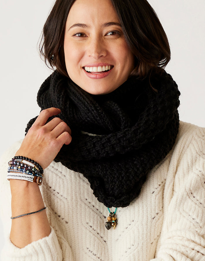 Harper Infinity Scarf: Black - FINAL SALE