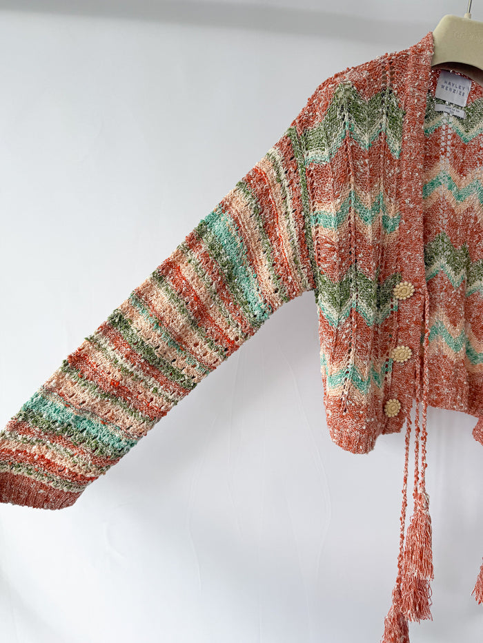 Hayley Menzies Pink Zigzag Andes Boucle Cardigan