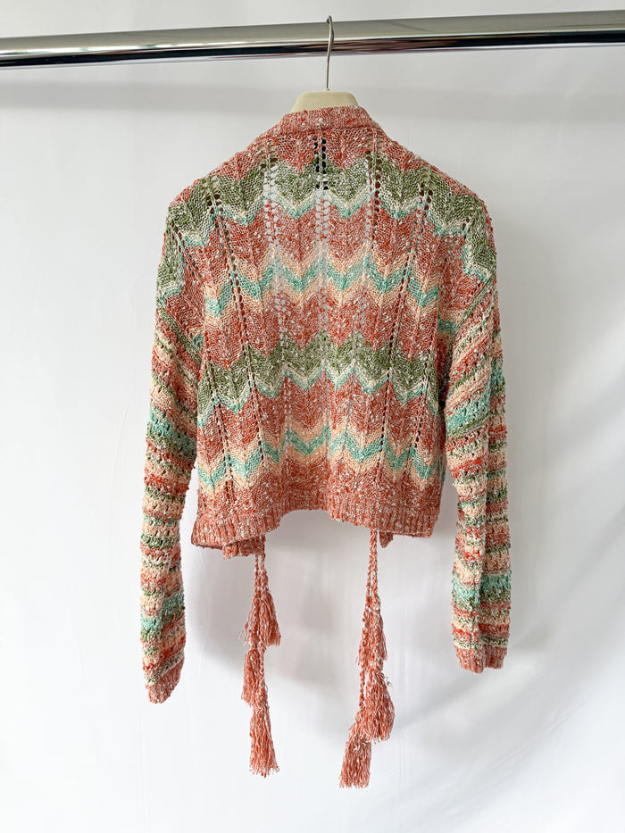 Hayley Menzies Pink Zigzag Andes Boucle Cardigan