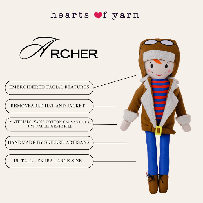 Hearts of Yarn Archer Doll