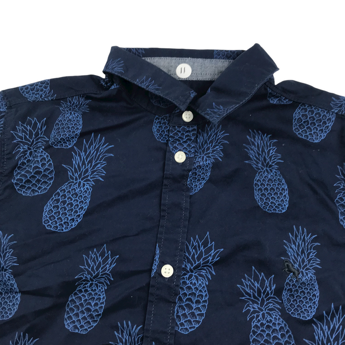 H&M 11 years navy blue pineapple short sleeve shirt